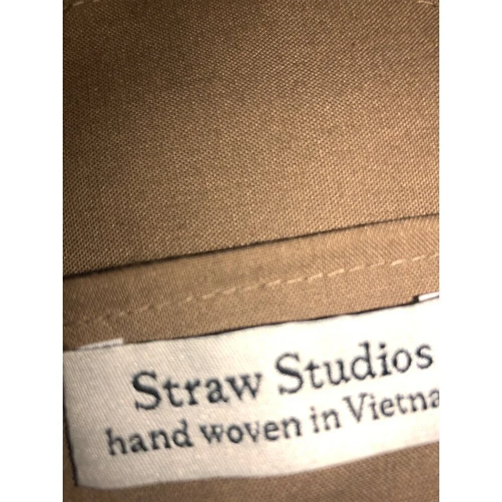 Straw Studios Bag Woven Circle Crossbody Shoulder Wicker Summer Beach Handmade - Picture 5 of 8